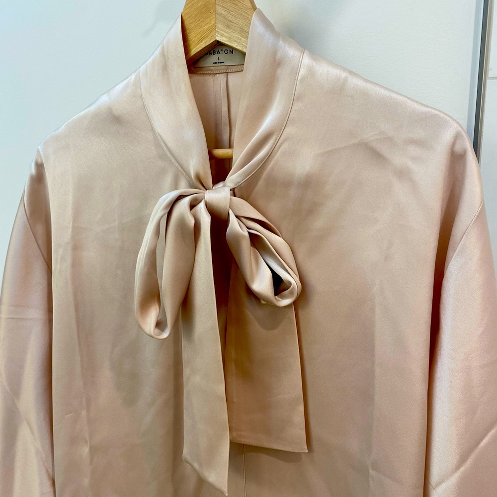 Dusty pink tie shirt from aritzia babaton size s